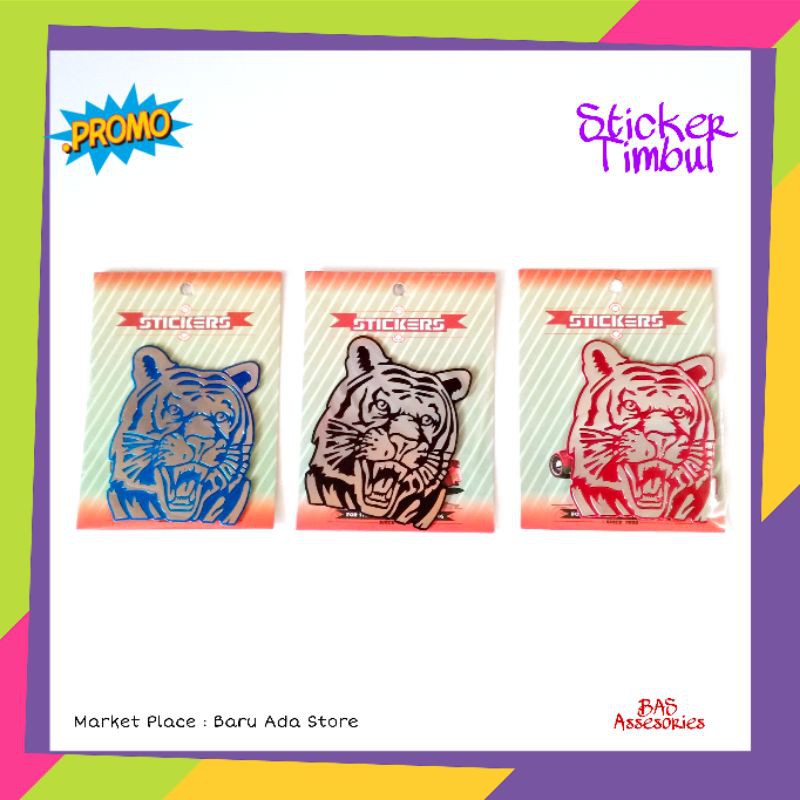 Sticker Timbul Emblem Mobil Motor Sticker Harimau