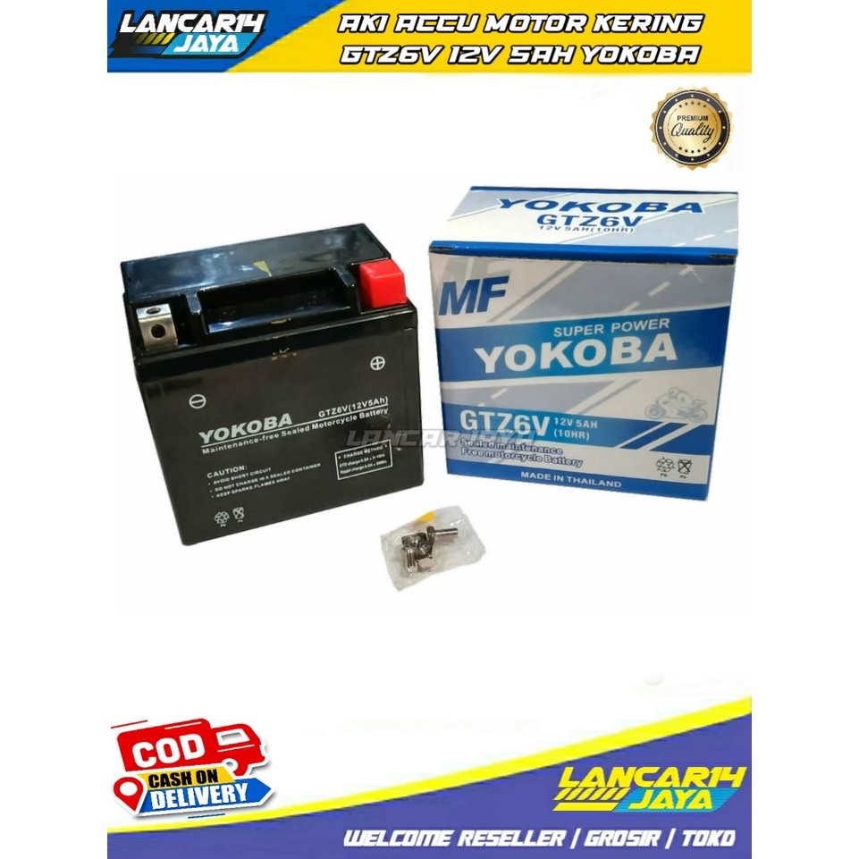 ACCU AKI MOTOR KERING YOKOBA GTZ6V 12V 5ah