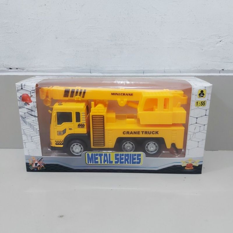 Diecast Mobil Truk Crane Alloy - Miniatur Truck Kren Konstruksi Crain