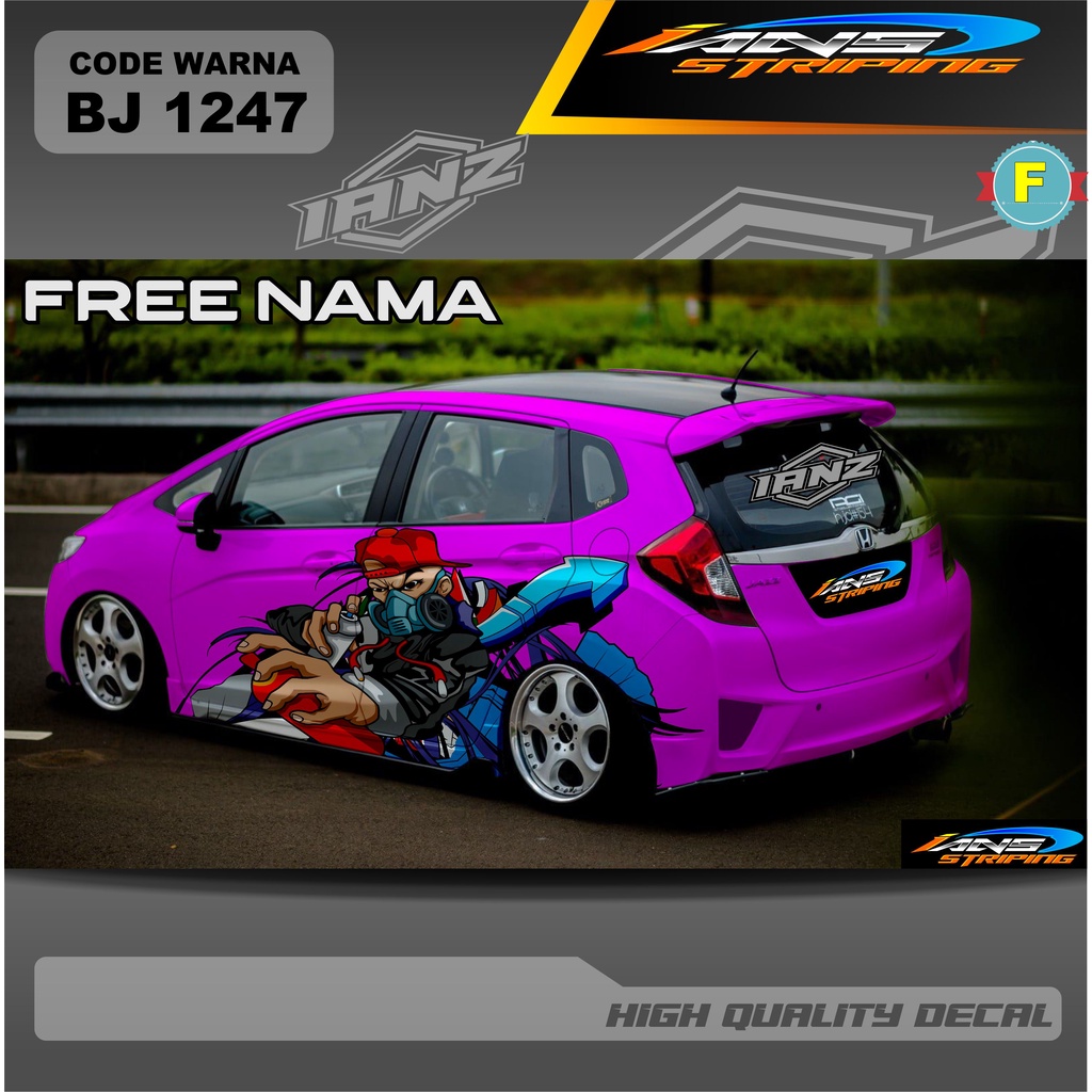 DECAL STIKER MOBIL HONDA JAZZ JESS / DECAL STIKER MOBIL HONDA BRIO AYLA AGYA DLL / STIKER DECAL MOBIL