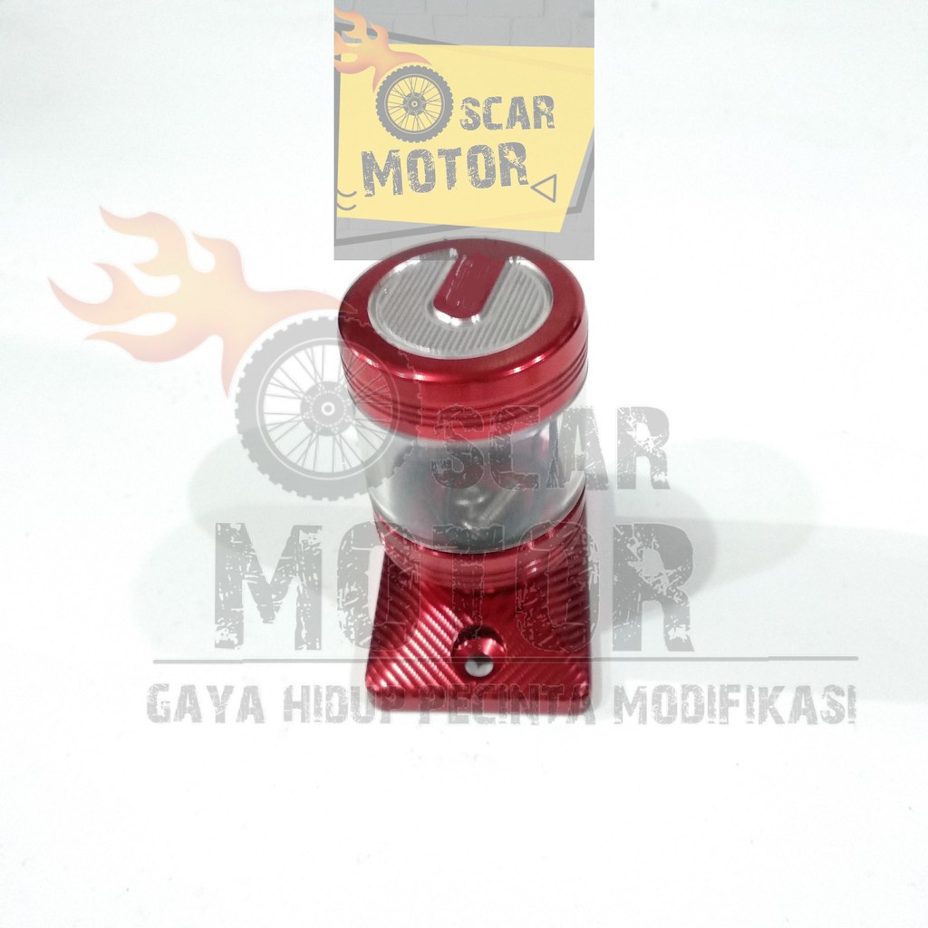 TUTUP MINYAK REM CNC STEMPEL TRANSPARAN KACA VARIASI COVER NMAX BEAT VARIO SCOOPY MIO motor