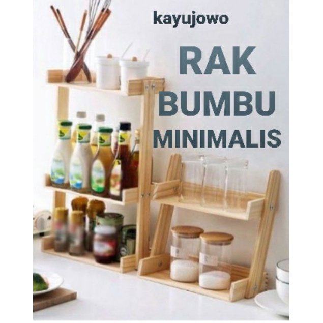 Rak Bumbu Dapur/Rak Serbaguna Kayu Pinus