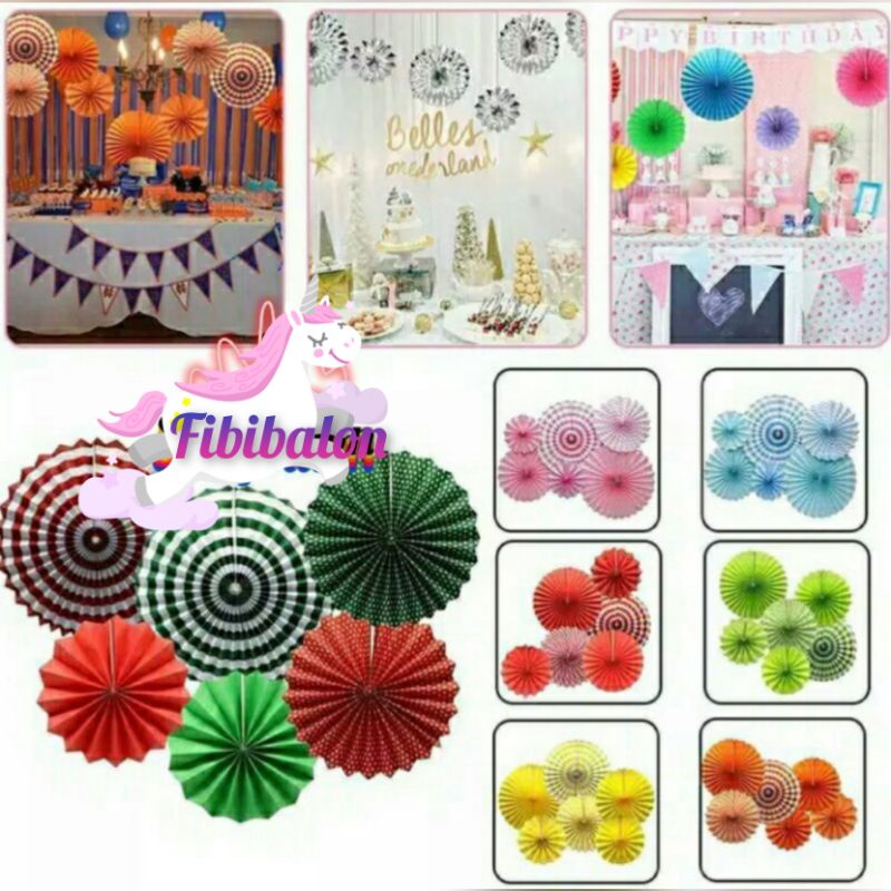 

paper fan set /paper flower