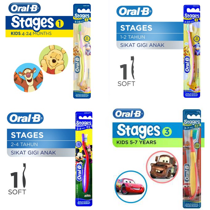 Sikat Gigi Bayi dan Anak Oral-B umur 4m-8th+ Oral B/ Baby And Kid Toothbrush