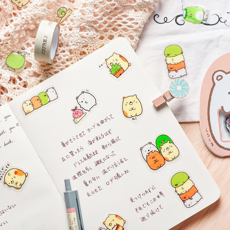 imoda 50Pcs/bag Stiker Lucu Jurnal Serpihan Scrapbooking DIY Label Dekoratif Diary Alat Tulis Album Stiker-3
