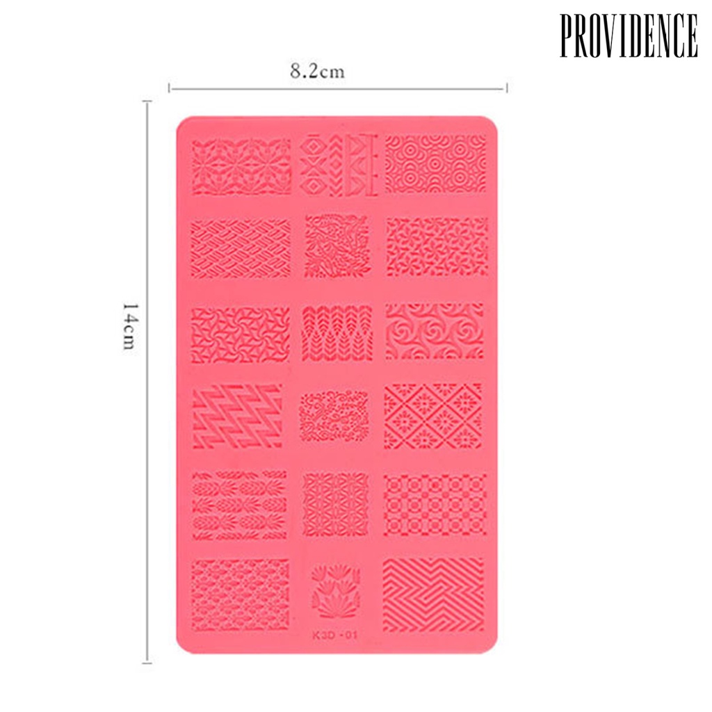 Providence Nail Template Exquisite Practical Colorful Silicone Nail Stemping Plates for Girl