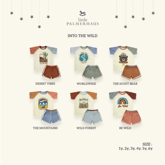 Setelan Baju Anak Pendek + Celana Set Palmerhaus Into The Wild 1- 6 Tahun