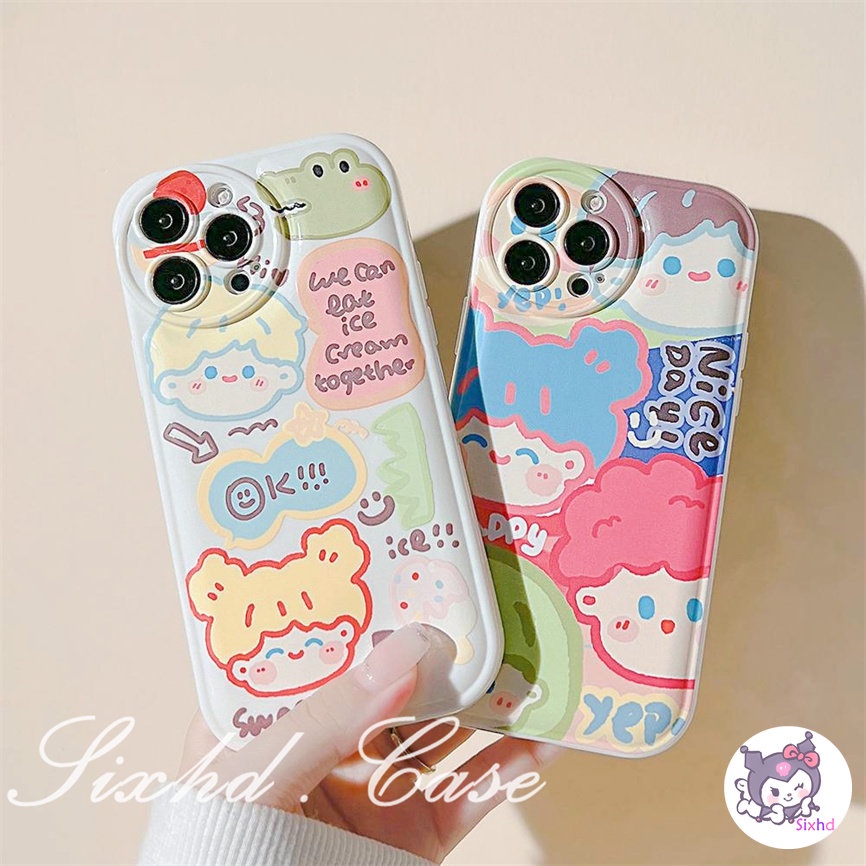 Redmi 12C 10C 10A 10 9C 9A 9T 9 Redmi Note 12 11 11s 10 9 8Pro Xiaomi 12X Mi 11Lite 11T 10T Poco F3 X3 X4Pro Cute Couple Doodle Air Cushion Phone Case Soft TPU Shockproof Protective Cover