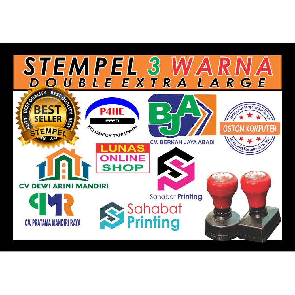 

TERMURAH! Stempel 3 Warna Ukuran Double Extra Large SIAP CAP
