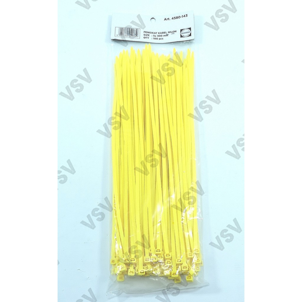 Hasston Kabel ties 5x300mm Kuning 4580-143 Nylon Cable ties