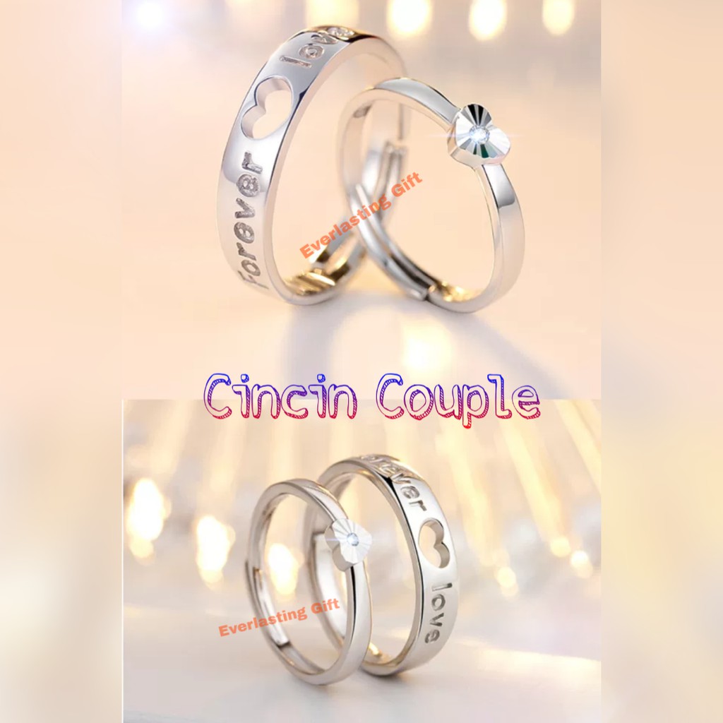 Cincin Couple / Cincin Nikah Perak Motif Puzzle Hati