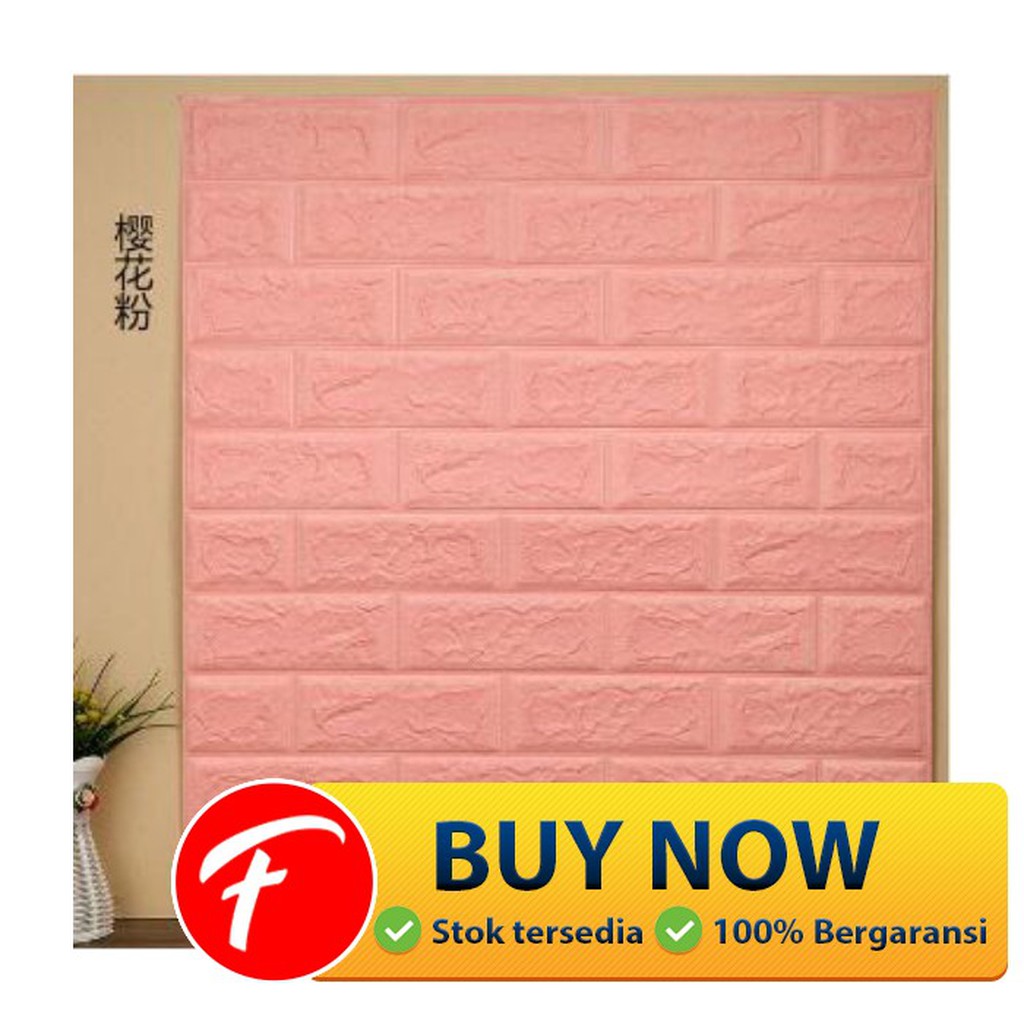 Sticker Wallpaper Dinding 3D Embosed Model Bata 77x70cm - WP072 - Pink