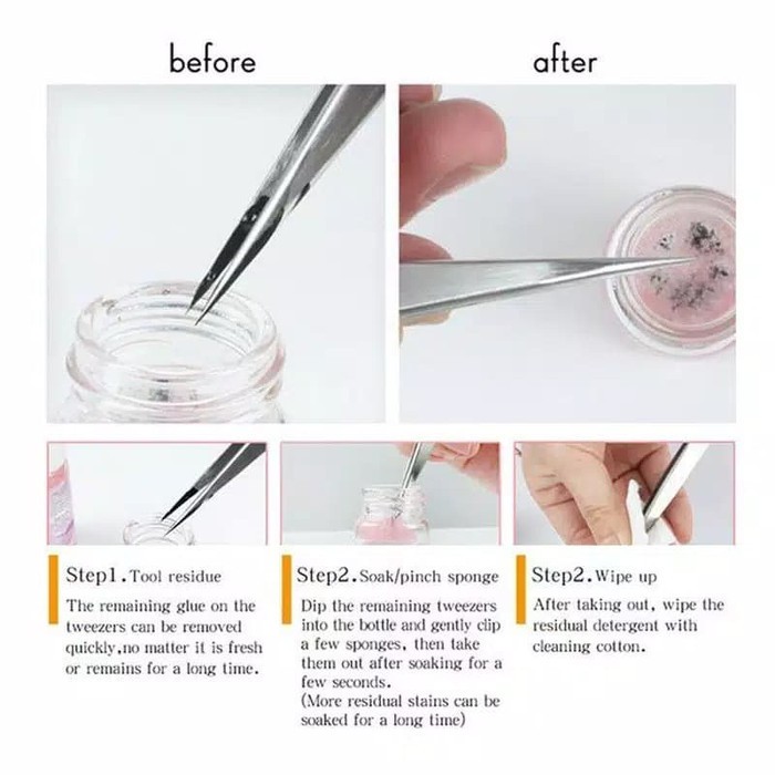 Funmix Tweezer Cleaner Pembersih Pinset Membersihkan Lem dengan Cepat