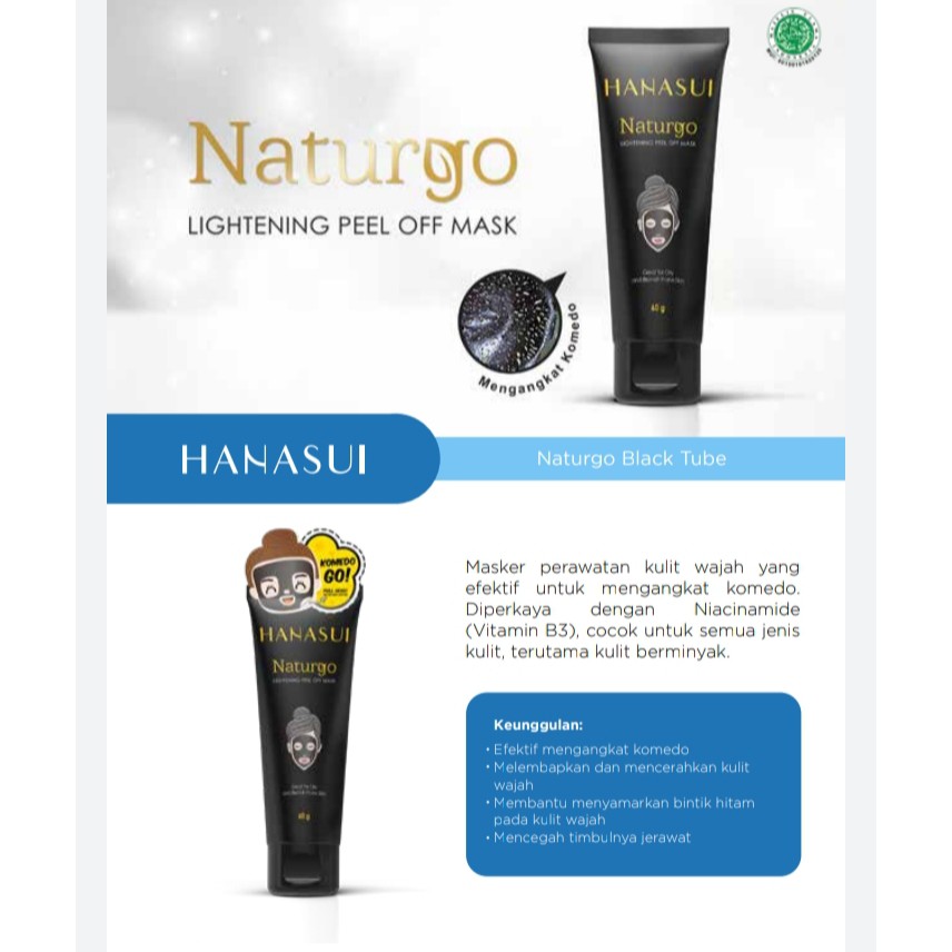 Jual HANASUI NATURGO LIGHTENING PEEL OFF MASK 60GR | Shopee Indonesia