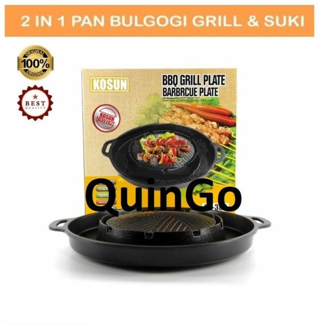 Panggangan Bbq Grill Pan Steam Boat Shabu Shabu Hot Pot Bulgogi 2 In 1