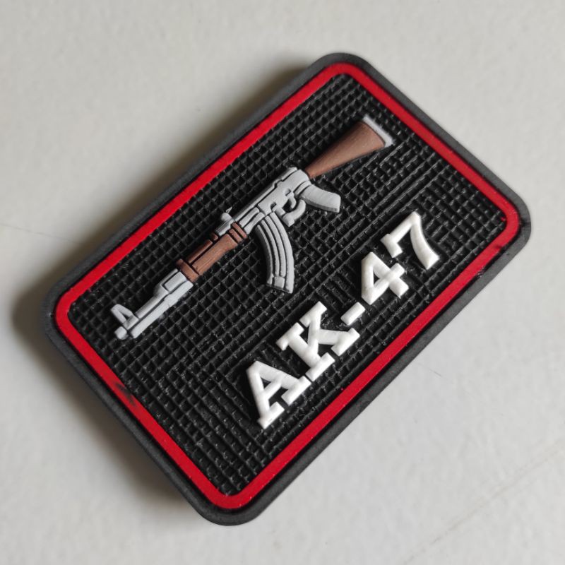 PATCH RUBBER LOGO SNIPER SENJATA AK-47/TEMPELAN EMBLEM KARET VELCRO TACTICAL