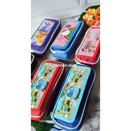 TEMPAT PENSIL SAKU MURAH TEMPAT PENSIL KARAKTER / TEMPAT PENSIL KAIN SLETING LUCU SOUVENIR ULANG TAHUN ANAK