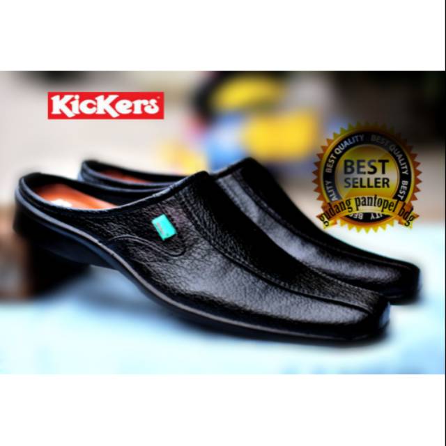 100% SANDAL SLOP PRIA HIGH QUALITY / OFF BLACK SANDAL BUSTONG  / SANDAL SLIDE PRIA  KEKINIAN