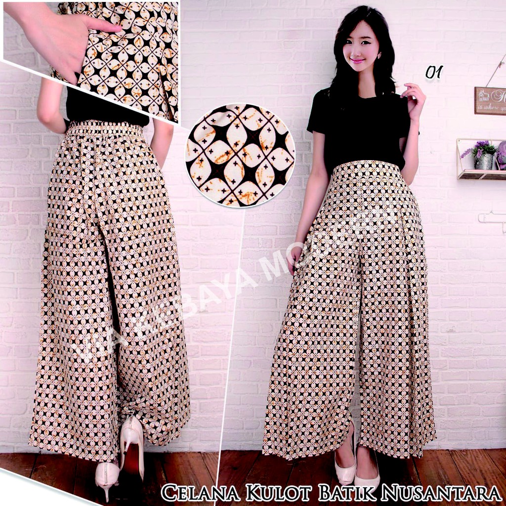 celana kulot batik wanita modern