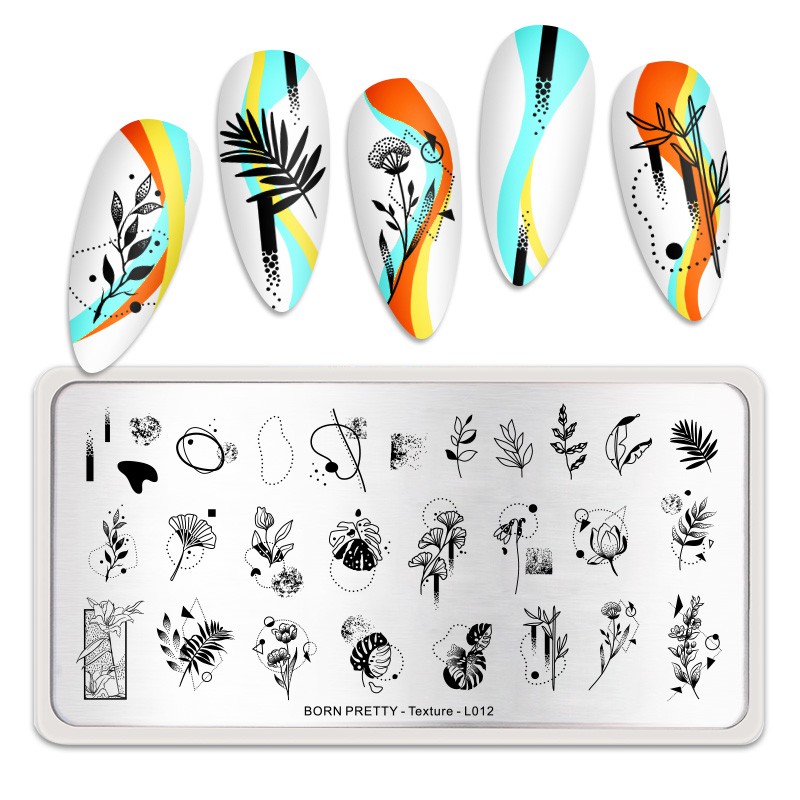 Born PRETTY Plat Stempel Kuku Motif Bunga / Daun Untuk Nail Art