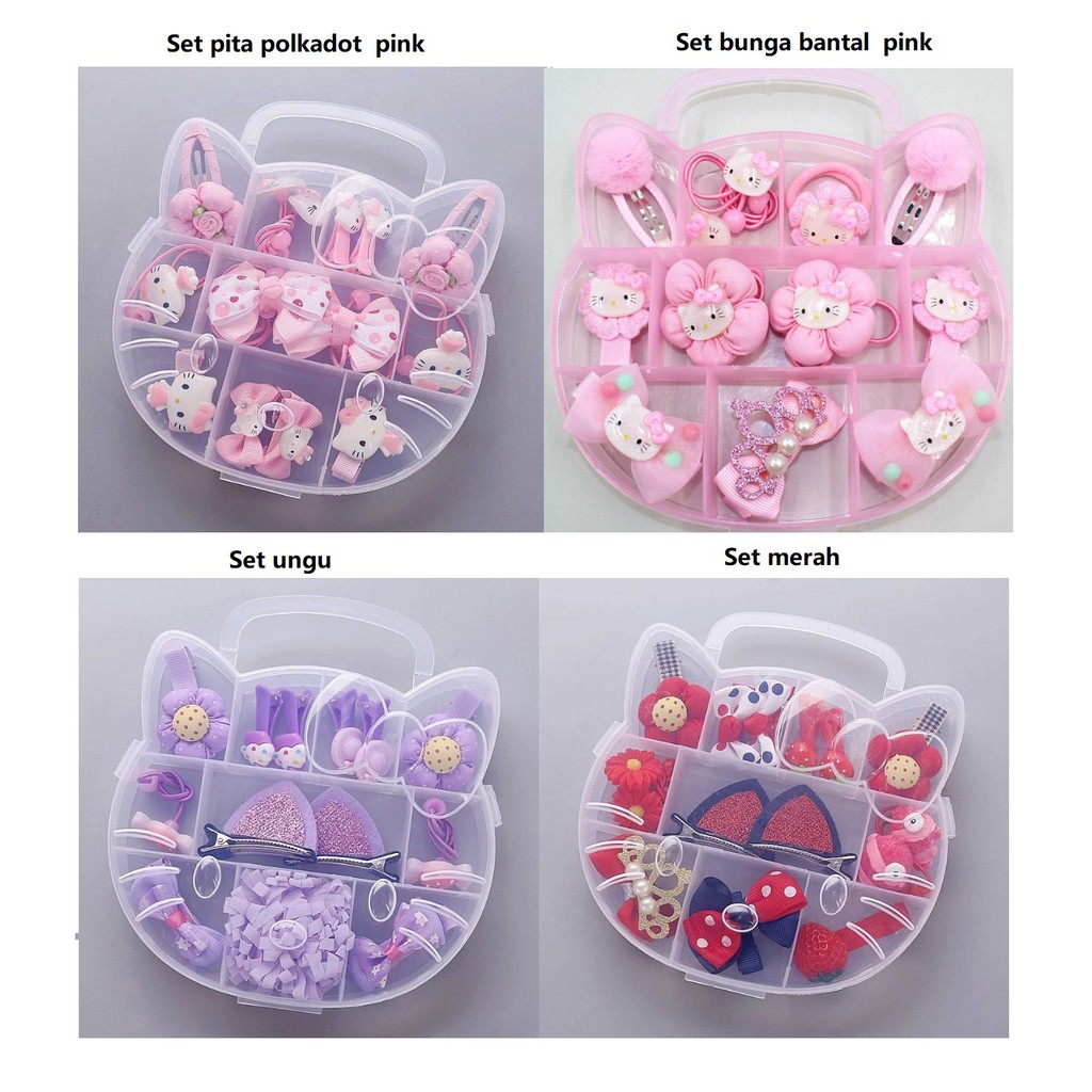 Set jepit / set kalung anak import dengan kotak