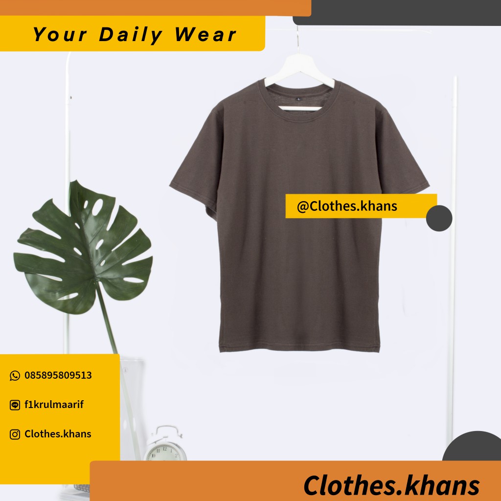 kaos polos coklat tua