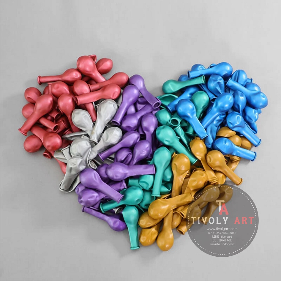 Balon Latex CHROME 5 Inch PERPACK isi 100 | Balon CHROME 5 Inch PERPAK