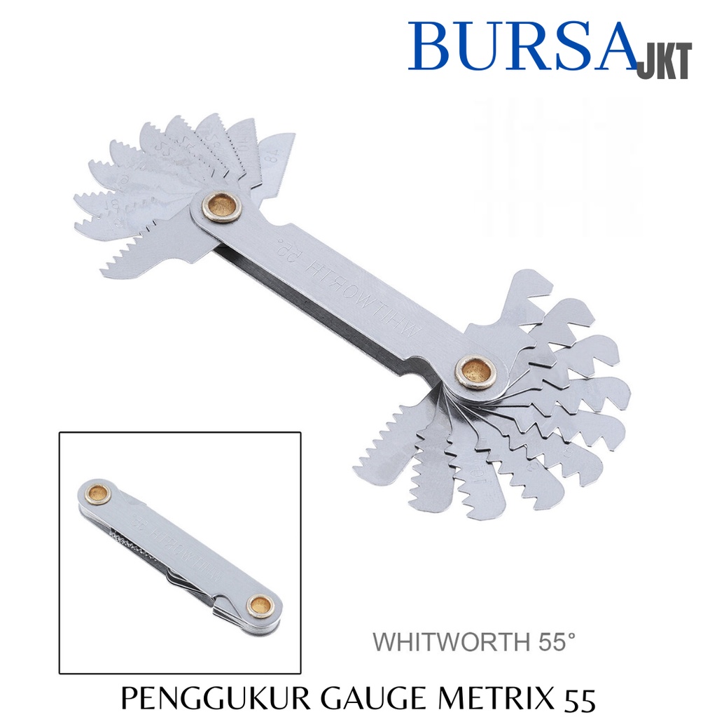 PENGUKUR ULIR BULIT BAUT MAL DRAT METRIX INCH WITHWORTH LEBIH AKURAT 55&amp;60 DERAJAT