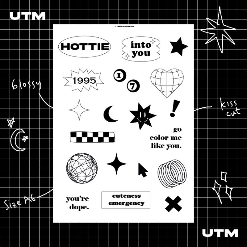 

[underthemoon] sticker set for decoration, journal, bujo