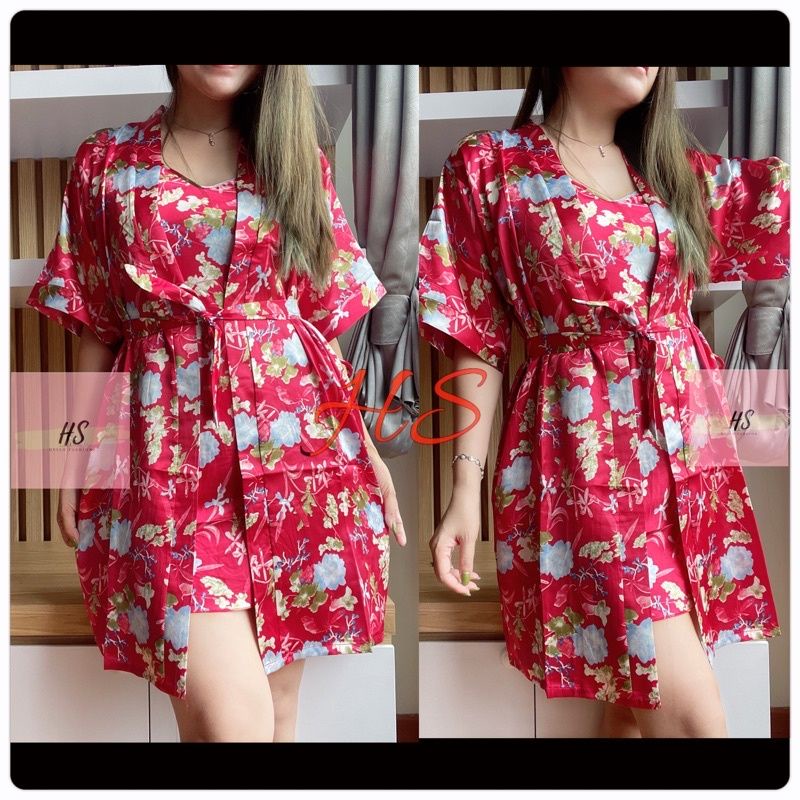 KIMONO 2In1 MOTIF REALPICT/DRESS KIMONO 2IN1 SATIN IMPORT PREMIUM/KIMONO BEST SELLER/GESER/PART 2