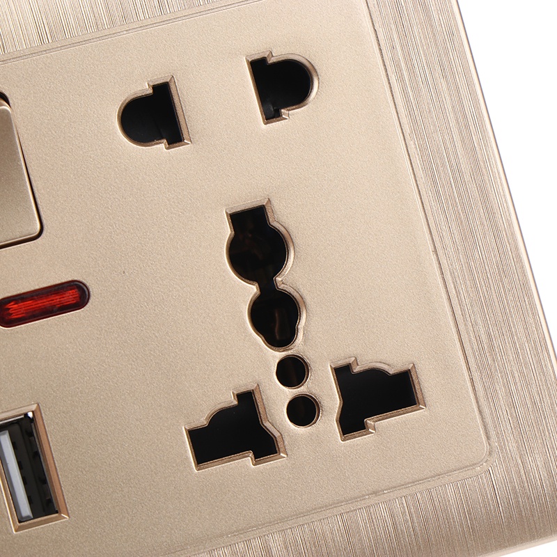 Deid Socket Power Charger Dinding Universal 5 Lubang 2.1A Dual USB