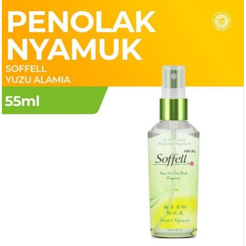 soffell spray penolak nyamuk yuzu tea tree fresh 55ml..MINUS GK ADA TUTUP
