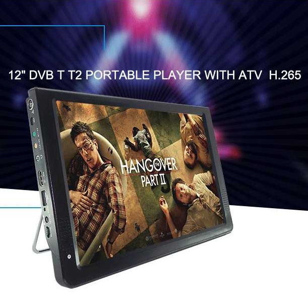 Portable TV Monitor 11.6 Inch DVB-T2 Sudah digital tanpa STB Bisa tangkap siaran Digital TV Box mobil car travel ringan  12 Inch LED HD Digital Player AC3 DVB-T T2 ATSC Digital Analog Television Portable Mini Small Car TV MP4 Monitor