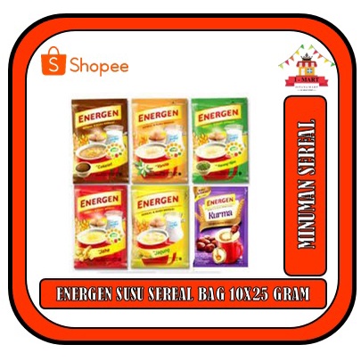 

ENERGEN SUSU DAN SERAL ISI 10 X 25 GRAM BAG 250 GRAM BER NUTRISI DAN BER VITAMIN