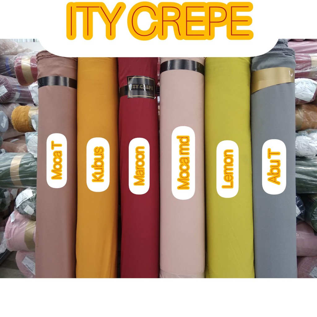 Kain ITY Crepe 1 Roll 60 Yard - Bahan Gamis Lembut Jatoh