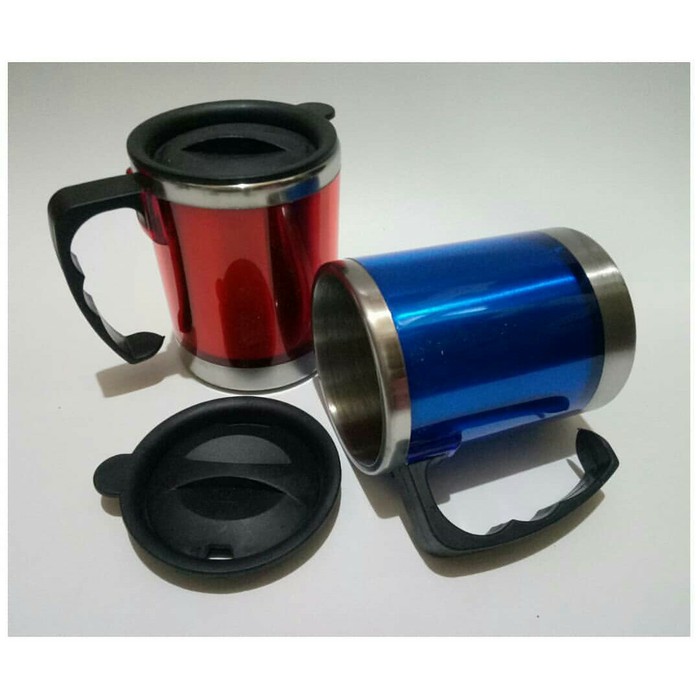 (COD) Mug Kantor Gelas Cangkir Minum Air Kopi Teh Panas Dingin Stainless