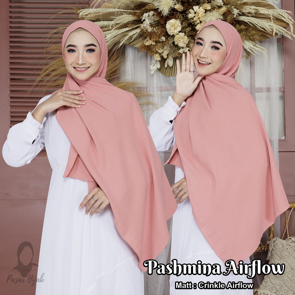 Pashmina Crinkle Airflow Premium Hijab Pashmina Anti Kusut Jilbab Pashmina Airflow Terbaru Pasar_hijab