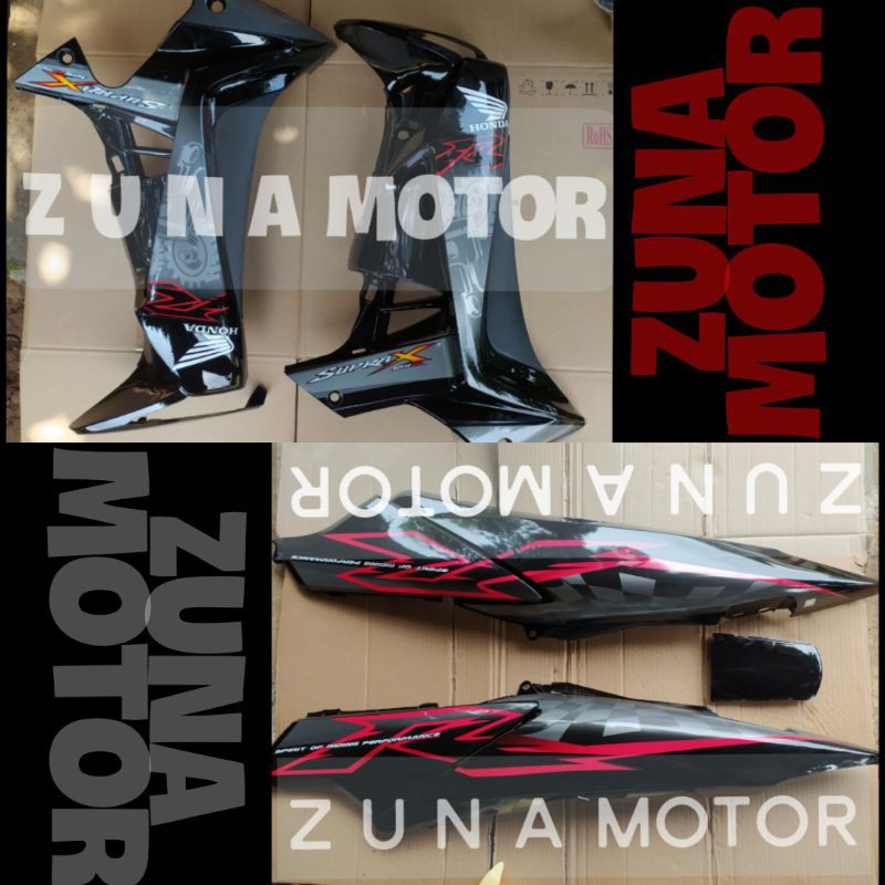 Cover Bodi dan sayap supra x 125 R new  betmen  2008 2009 hitam