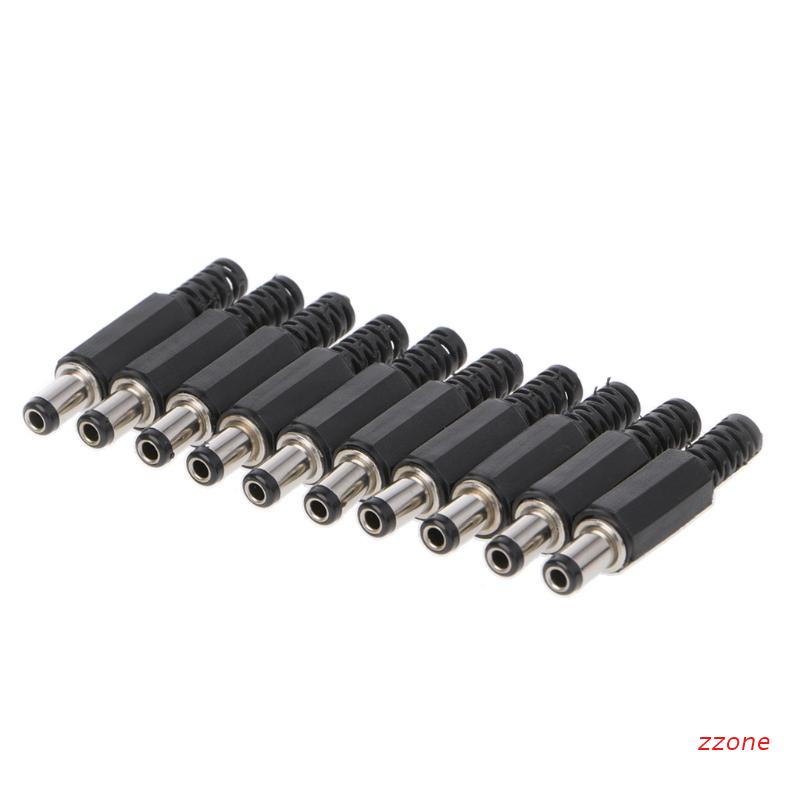 Zzz 10pcs Adapter Konektor Socket Jack In-Line Male Dc 5.5x2.5mm Cover Plastik