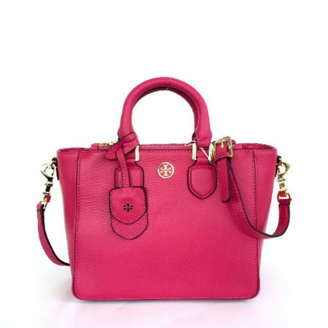 Original Tory Burch Robinson Pebbled Square Tote