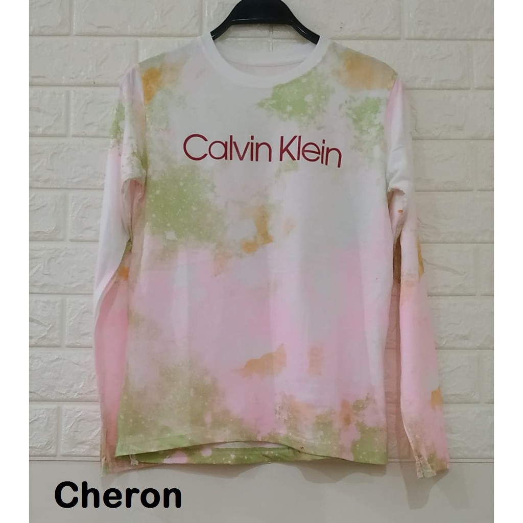 CHERON 19348 - Kaos Cewek Tie Dye Tshirt Distro Baju Atasan Lengan Panjang Wanita ABG Remaja Dewasa