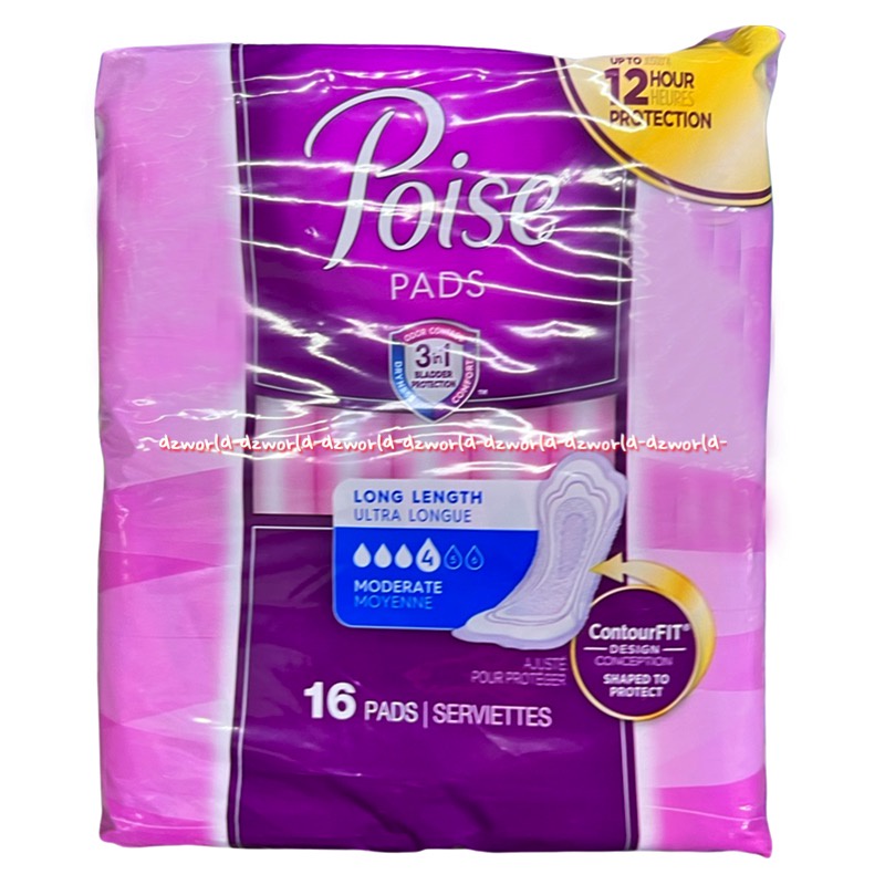 Poise Pad Long Lenght 16pads Pembalut Wanita Pois 12hour Protection Pembalut Bersalin Poisepad  16 pcs