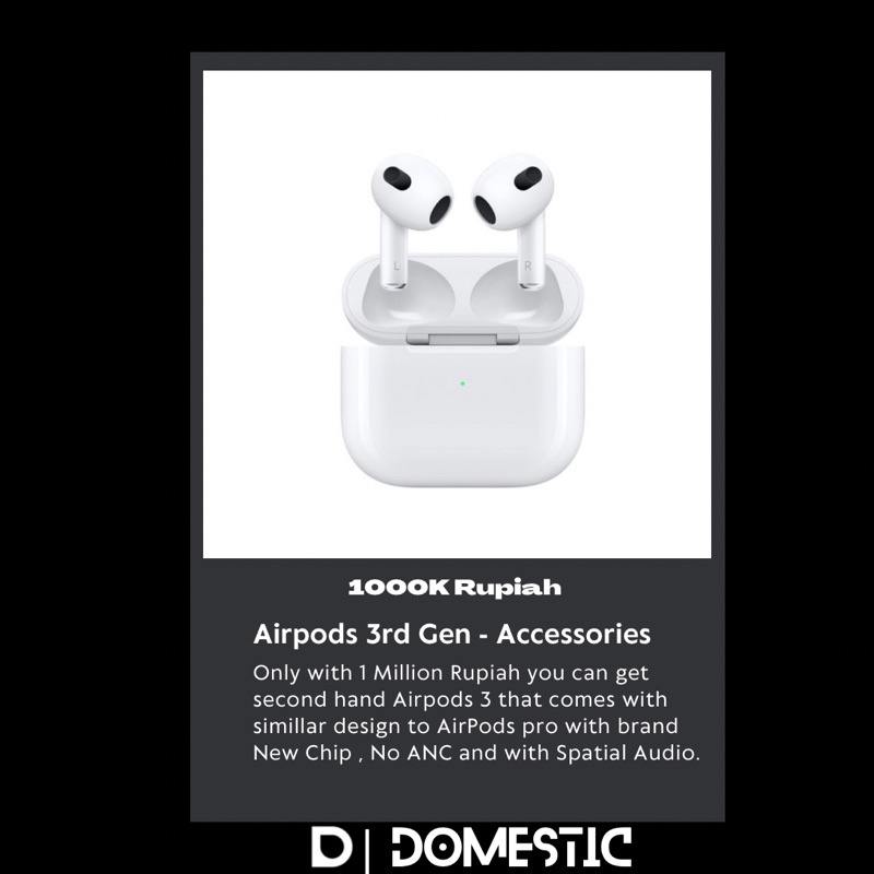 AirPods 3rd Gen Ex iBox Original Second handed - Domestic Store