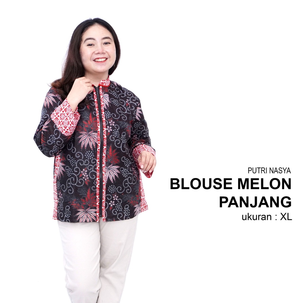 Atasan Batik Jumbo Wanita Kerja Blouse Big Size S-M-L-XL-XXL-3L-4L-5L Blus Jumbo Kerja Seragam Batik