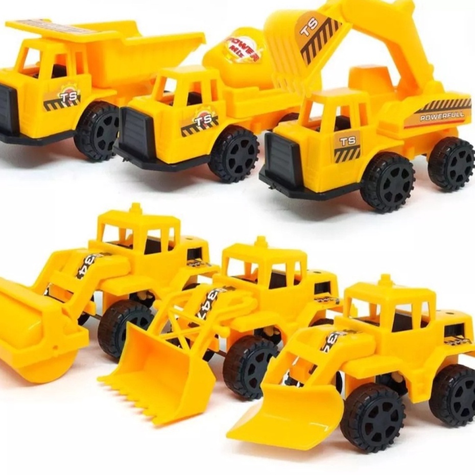 Mainan Anak Mobil Truck Contruction Isi 6pcs plastik