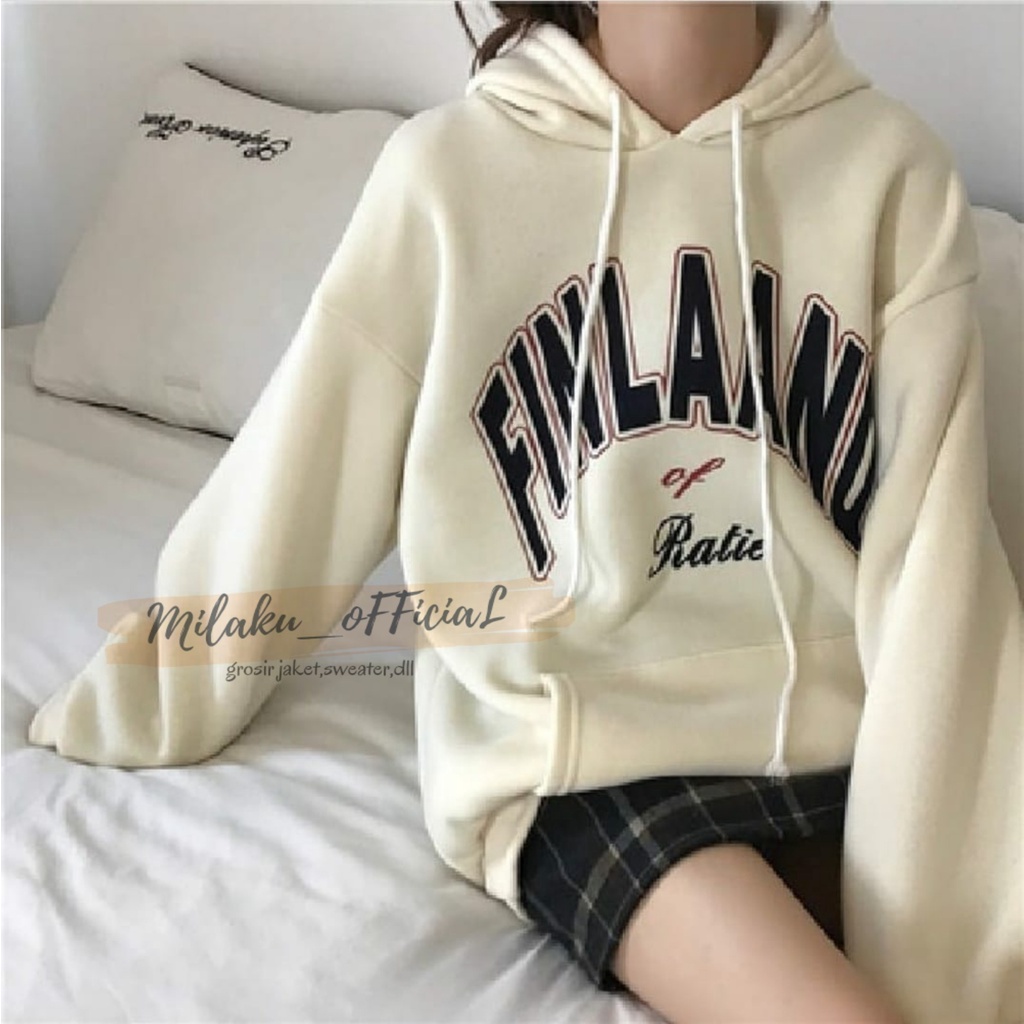 SWEATER HOODIE  WANITA / FINLAND HOODIE OVERSIZE SWEATER-1
