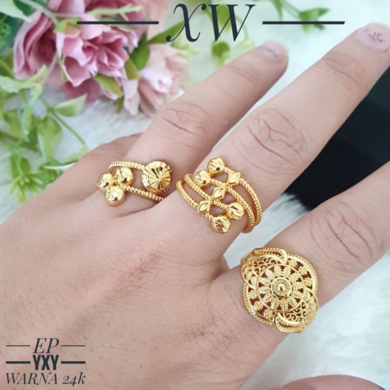 Cincin Yaxiya warna emas 24k CAT03003