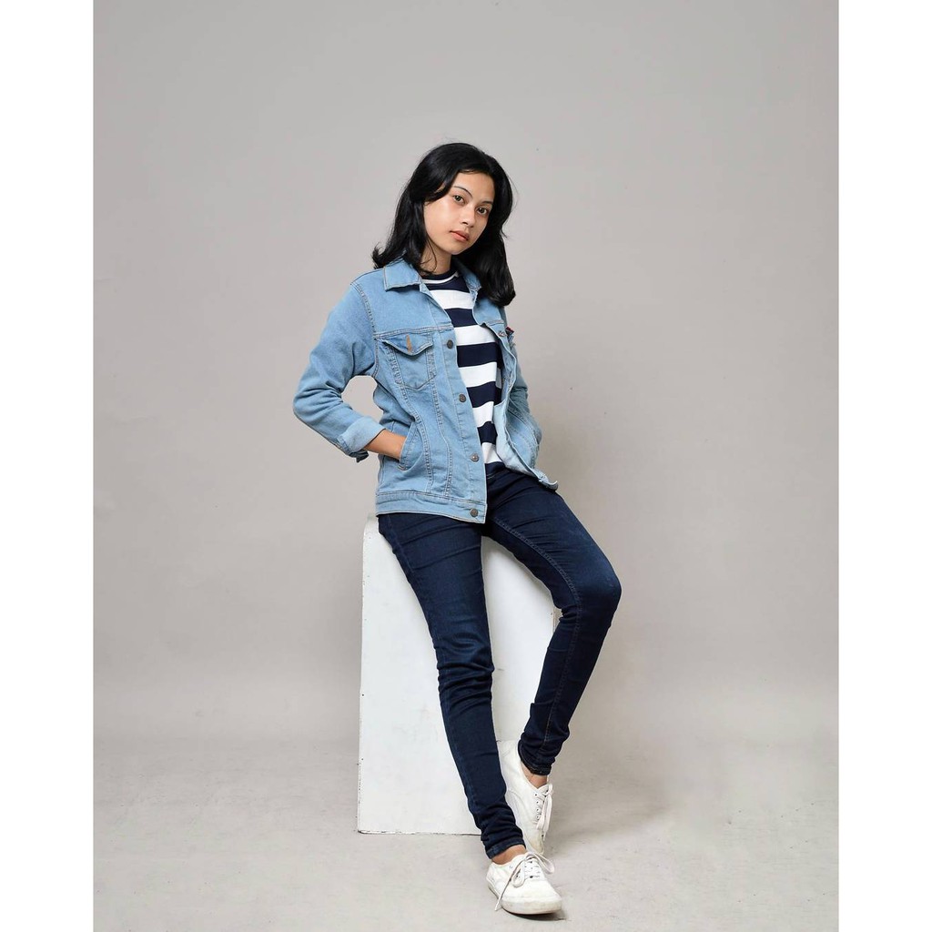 Jaket Jeans Wanita Lengan Panjang/Jaket Wanita/Jaket Jeans/Levis/Jeans tebal/Pria/Wanita/Garment