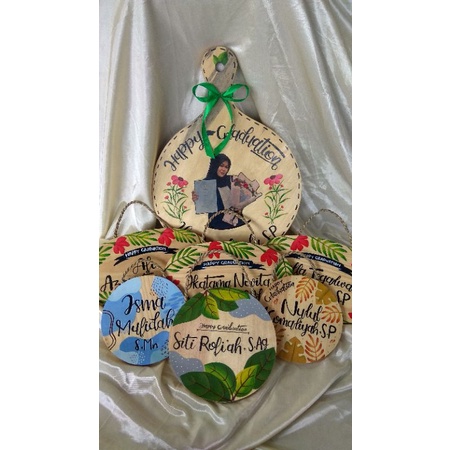 TALENAN KAYU LUKIS/ GIFT BOX/ KADO WISUDA/ HAMPERS (TALENAN BULAT/ OVAL)