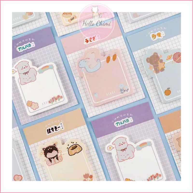 

STICKY NOTE ANIMAL CUTE | MEMO NOTE KARTUN PASTEL KOREA BUJO